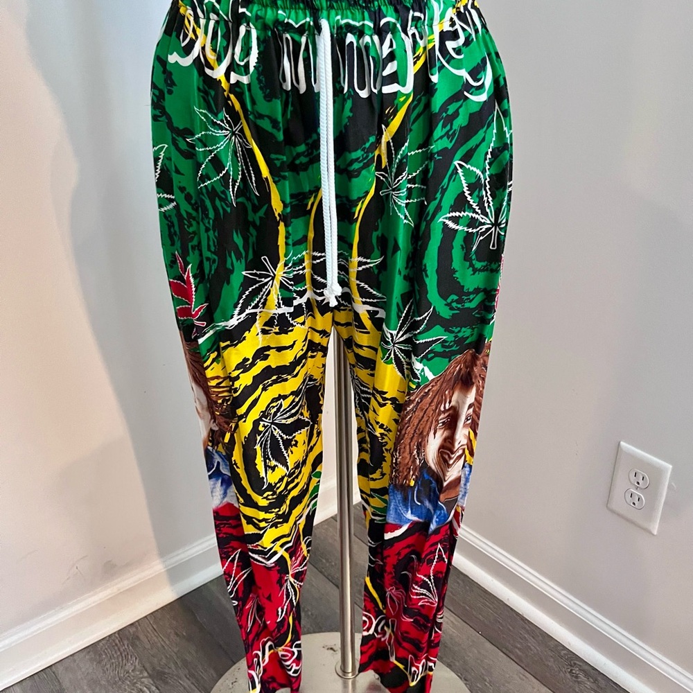 Colorful Graphic Bob Marley Style Pants